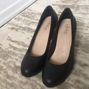 Black Clarks heels